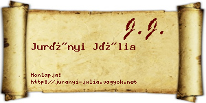 Jurányi Júlia névjegykártya